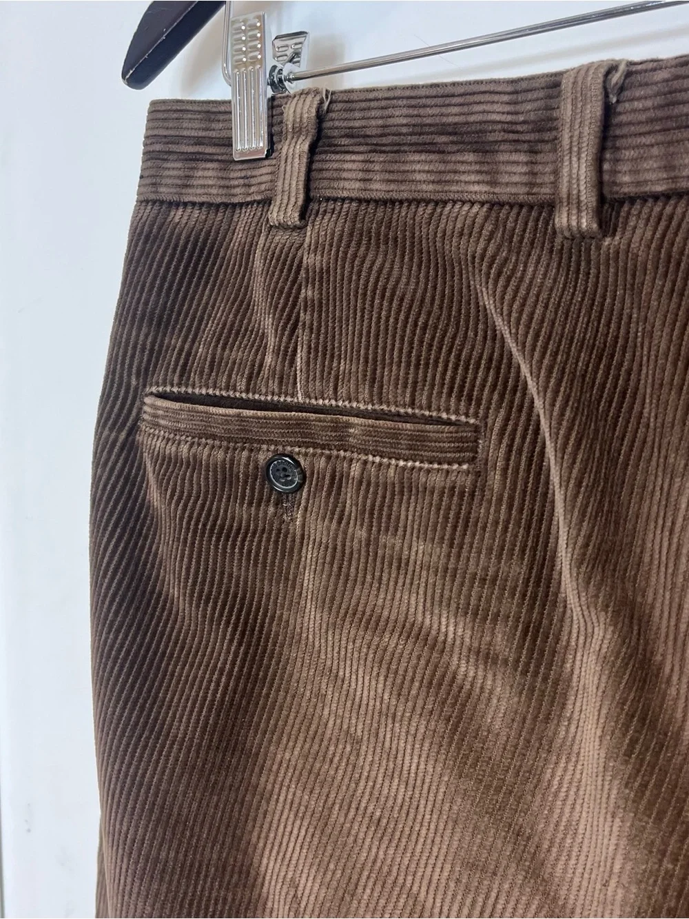 Brooks Brothers Hudson Pants Mens Brown Corduroy Wide Wale Trousers 35x30 Cotton
